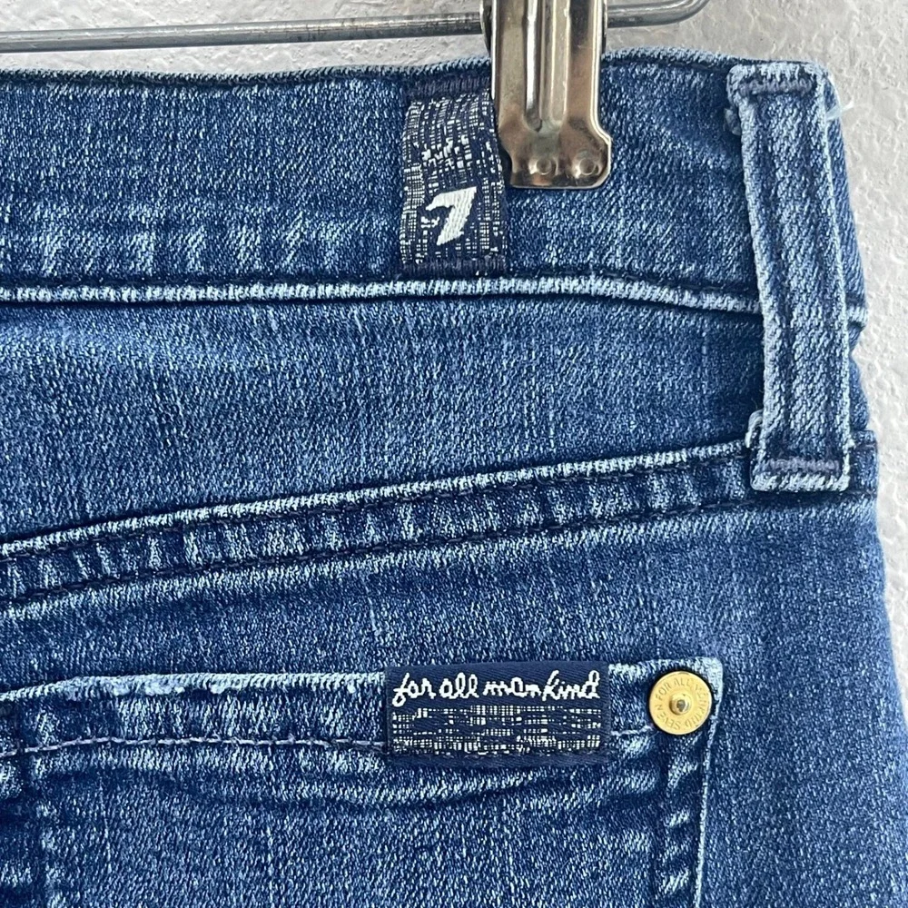 7 For All Mankind Gwenevere Jeans Womens 27 Blue Cropped Skinny Low Rise Capsule